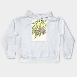 American wisteria - Botanical Illustration Kids Hoodie